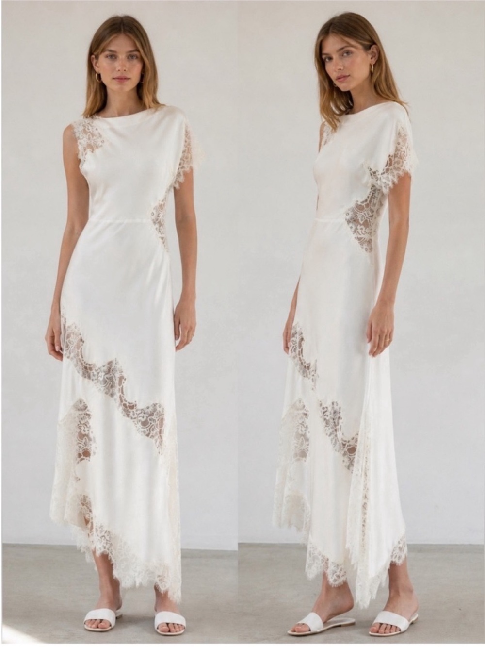 A.L.C. Alessia Satin Lace Maxi Dress - Picture 4 of 7